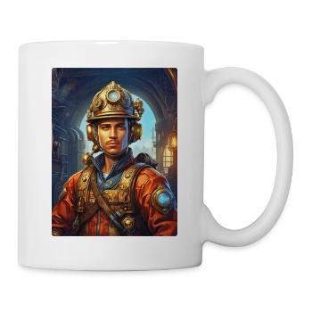 Homme pompier steampunk 1.1 - Mug blanc - blanc - Droite