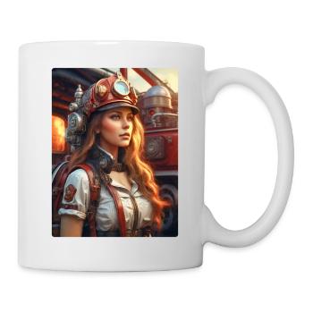 Steampunk Firefighter Woman 1.12 - Mug - white - Right