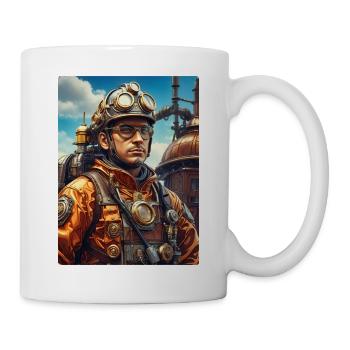 Homme pompier steampunk 1.9 - Mug blanc - blanc - Droite