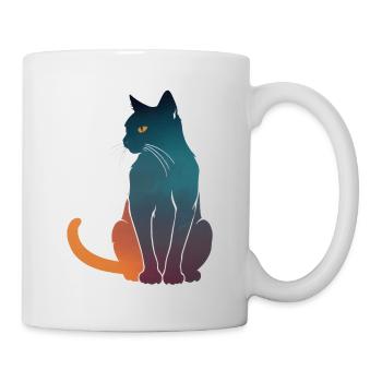 Harmonious cat in color gradient - Mug - white - Right