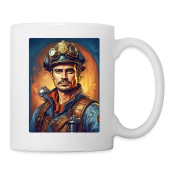 Homme pompier steampunk 1.33 - Mug blanc - blanc - Droite