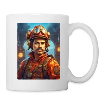 Homme pompier steampunk 1.32 - Mug blanc - blanc - Droite