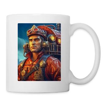 Steampunk Firefighter Man 1.15 - Tasse - Weiß - Rechts