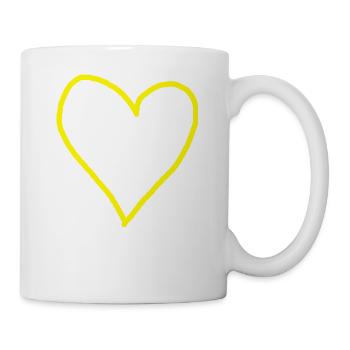 Gelbes Herz Geschenkidee - Tasse - Weiß - Rechts