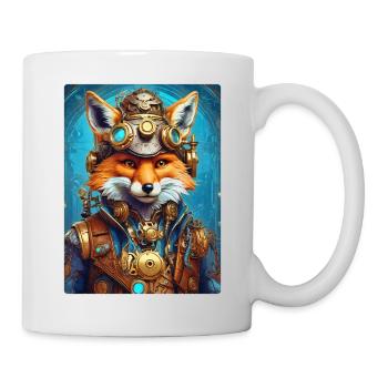 Steampunk Firefighter Fox 1.17 - Mug - white - Right