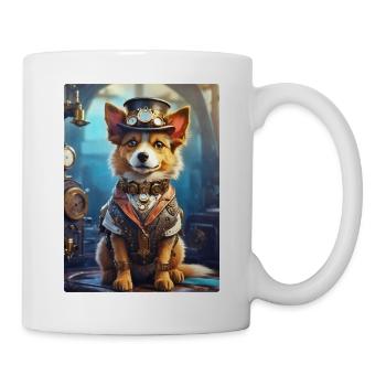 Steampunk Hund 1.4 - Tasse - Weiß - Rechts