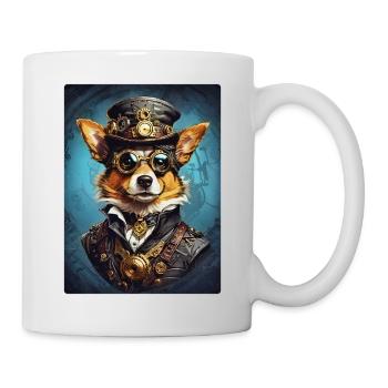 Steampunk Hund 1.5 - Tasse - Weiß - Rechts