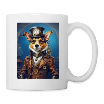 Steampunk Hund 1.20 - Tasse - Weiß - Rechts