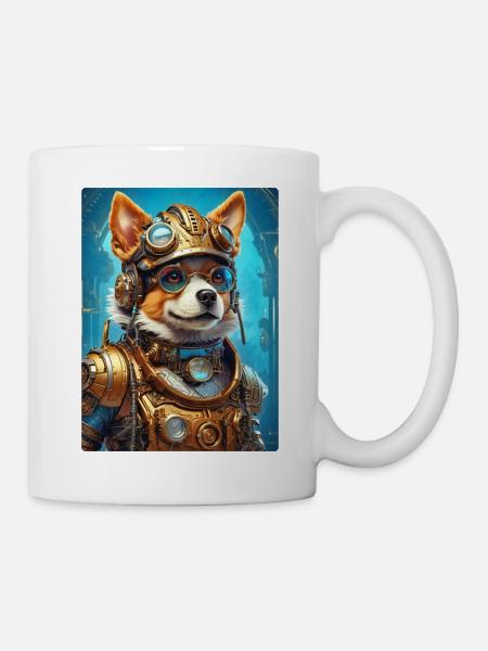 Steampunk Hund 1.21 - Tasse - Weiß