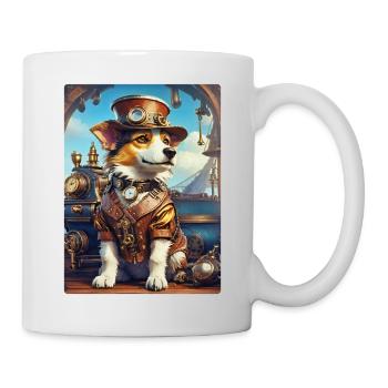 Steampunk Hund 1.18 - Tasse - Weiß - Rechts