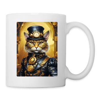 Steampunk Katze 1.2 - Tasse - Weiß - Rechts