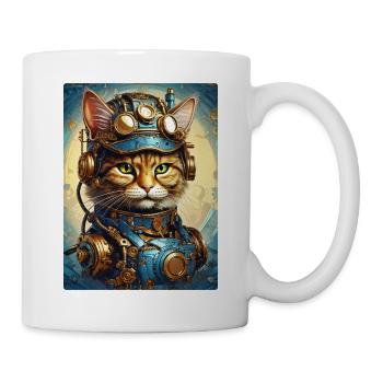 Steampunk Katze 1.7 - Tasse - Weiß - Rechts