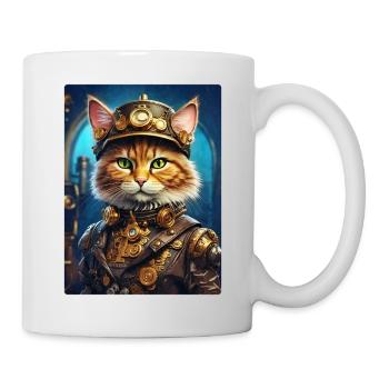 Steampunk Katze 1.3 - Tasse - Weiß - Rechts