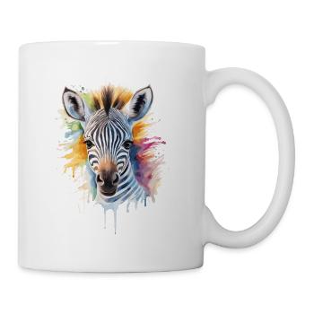 Watercolor Splash Zebra - Tasse - Weiß - Rechts