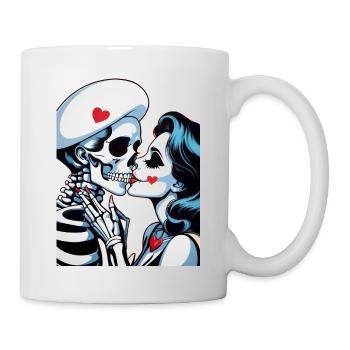 Skelett Paar - Tasse - Weiß - Rechts