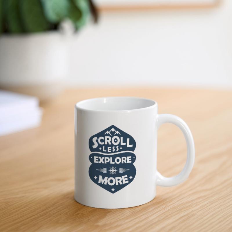 Scroll Less, Explore More Mug