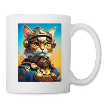 Steampunk Katze 1.18 - Tasse - Weiß - Rechts