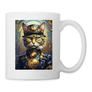 Steampunk Katze 1.8 - Tasse - Weiß - Rechts