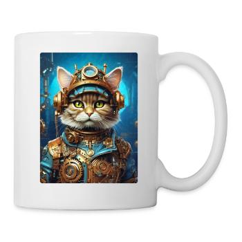 Chat Steampunk 1.9 - Mug blanc - blanc - Droite