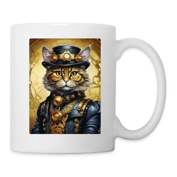 Steampunk Katze 1.17 - Tasse - Weiß - Rechts