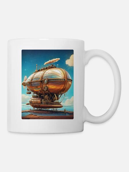 Dirigeable Steampunk 1.8 - Mug blanc - blanc