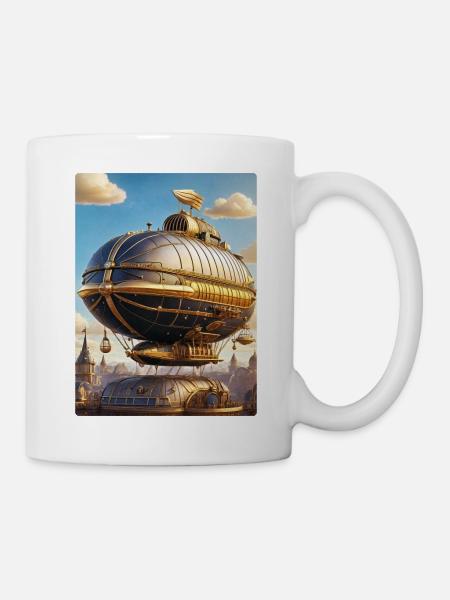 Steampunk Luftschiff 1.11 - Tasse - Weiß