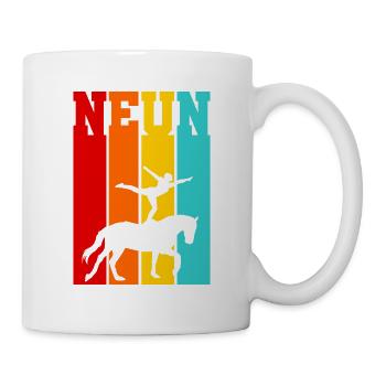 Neun Jahre alt - Alter - Geburtstag - Voltigieren - Tasse - Weiß - Rechts
