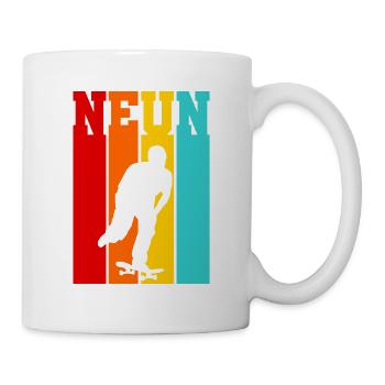 Neun Jahre alt - Alter - Geburtstag - Skater - Tasse - Weiß - Rechts