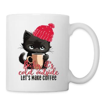 cat winter coffee cat coffee winter cold - Mug - white - Right