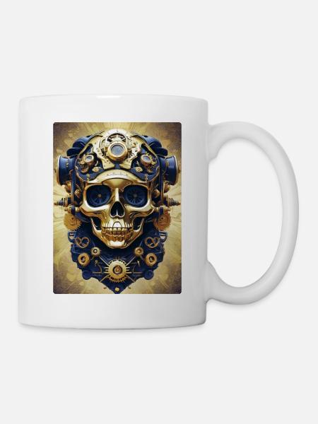 Crâne Steampunk 1.8 - Mug blanc - blanc