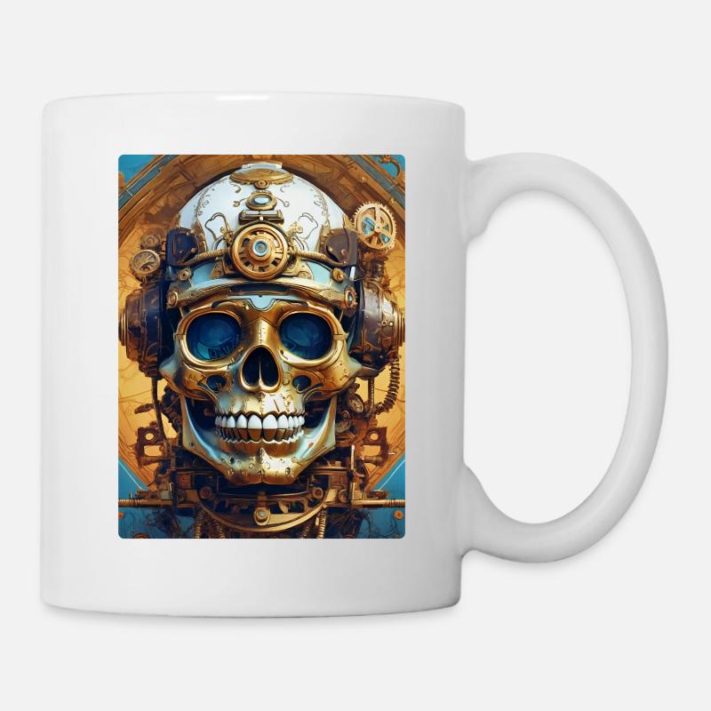 Crâne Steampunk 1.1 - Mug blanc - blanc