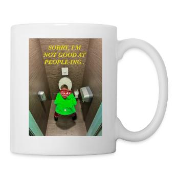 Désolé, je ne suis pas doué pour parler aux gens. - Mug blanc - blanc - Droite