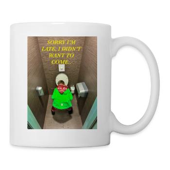 Désolé, je suis en retard, je ne voulais pas venir.. - Mug blanc - blanc - Droite