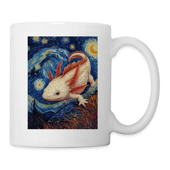 axolotl, van gogh, sternennacht - Tasse - Weiß - Rechts