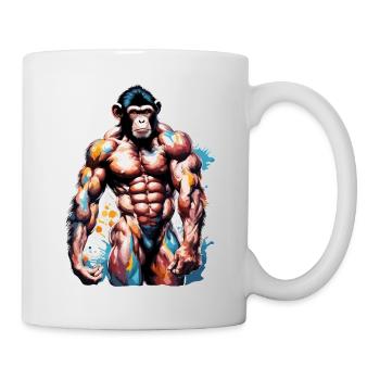 Bodybuilder / Sports / Fitness / Monkey / Muscles - Mug - white - Right