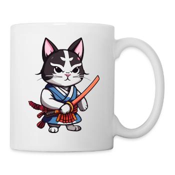 Samurai-Katze #42 - Tasse - Weiß - Rechts