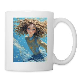 Mädchen im Meer - Tasse - Weiß - Rechts