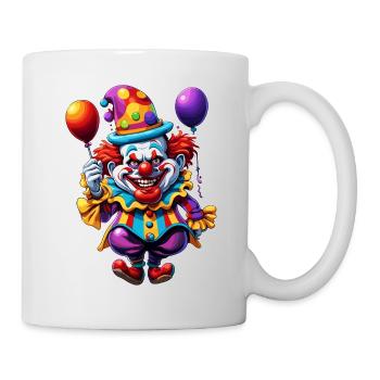Clown / Zirkus / Fasching / Karneval / verspielt - Tasse - Weiß - Rechts