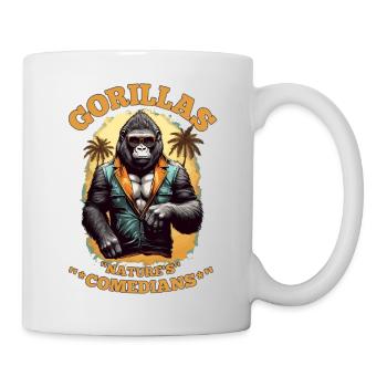 GORILLAS, NATURE'S COMEDIANS, GORILLA FUNNY QUOTE - Mug - white - Right