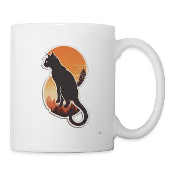 Cute Cat Vintage Sunset - Mug - white - Right