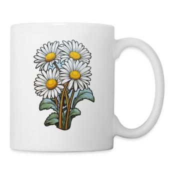 Daisies 4 flowers - Mug - white - Right