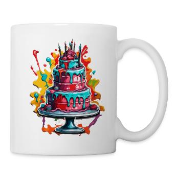 Birthday Cake / Cake / Happy Birthday / Cake - Mug - white - Right