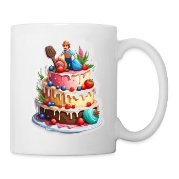 Birthday Cake / Cake / Happy Birthday / Cake - Mug - white - Right