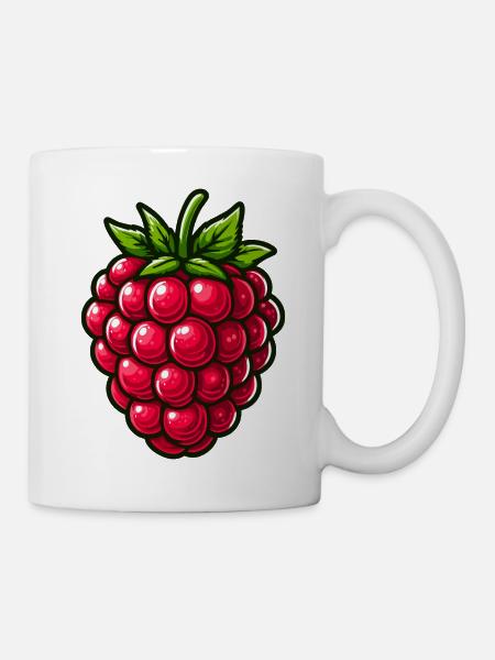 Himbeere, Obst - Tasse - Weiß