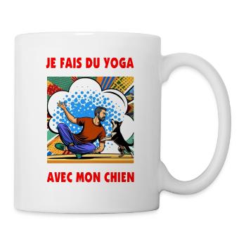 Ich mache Yoga mit meinem Hund - Tasse - Weiß - Rechts