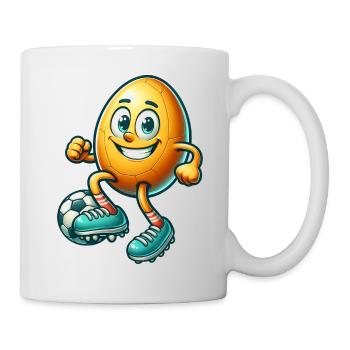 Osterei Fußball Design, Fußballer Ostern - Tasse - Weiß - Rechts
