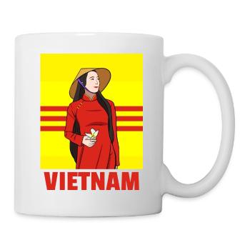 Vietnam Viet Kieu Vietnamese Flagge I Geschenk - Tasse - Weiß - Rechts