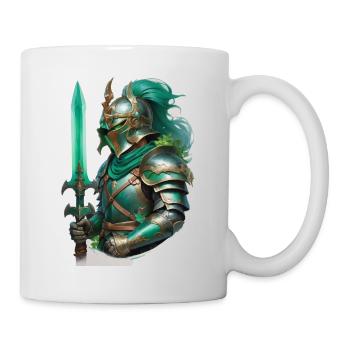 Armored knight dressed in bright green - Mug - white - Right
