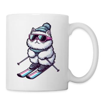 Perserkatze Skifahrer Winterzauber - Tasse - Weiß - Rechts