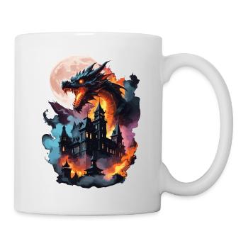 DRAGON MIDNIGHT BLAZE : VILLE EN FLAMMES, RAVAGE LUNAIRE - Mug blanc - blanc - Droite